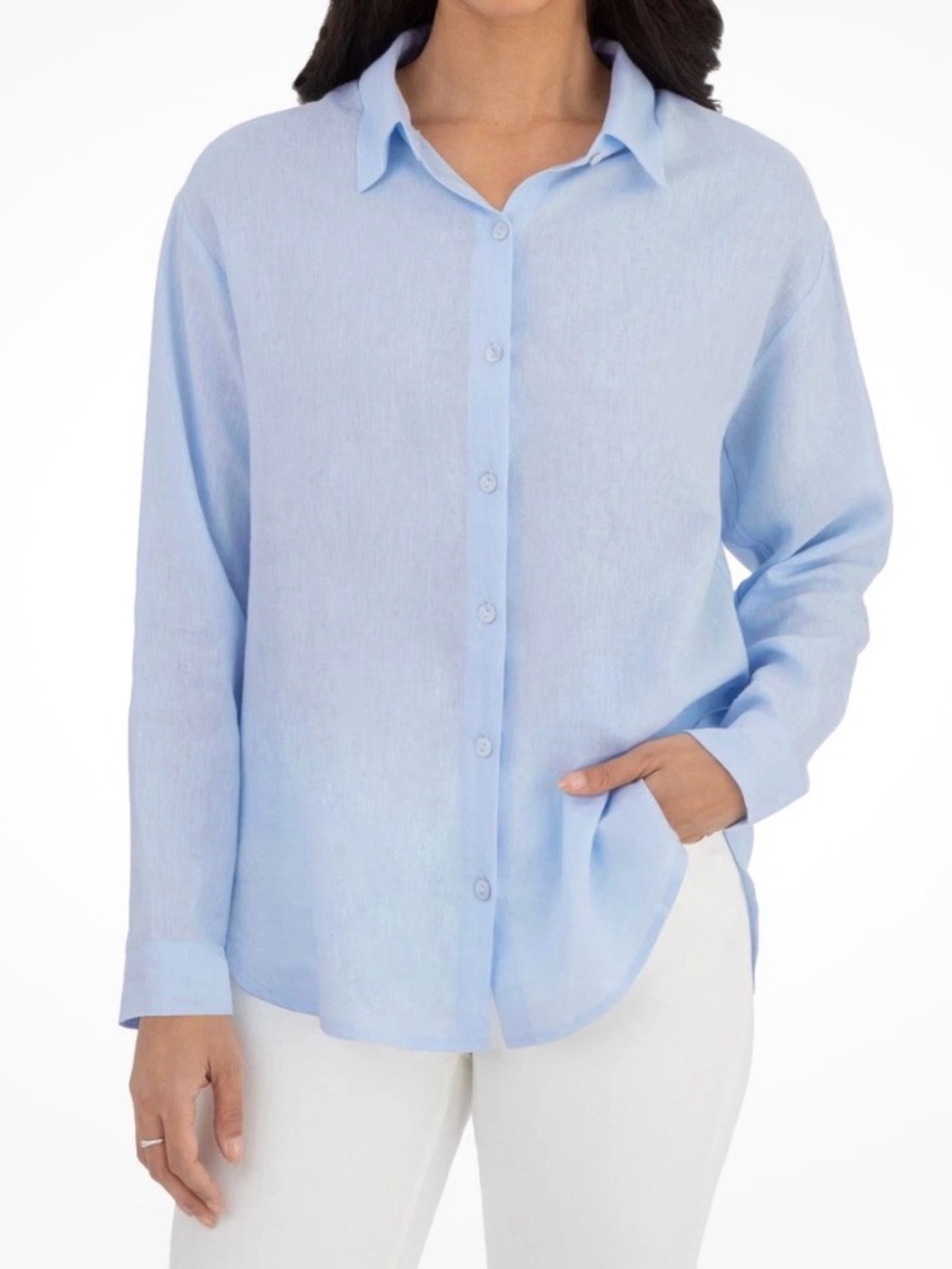 Blank NYC Light Blue Casual Button-Down Shirt